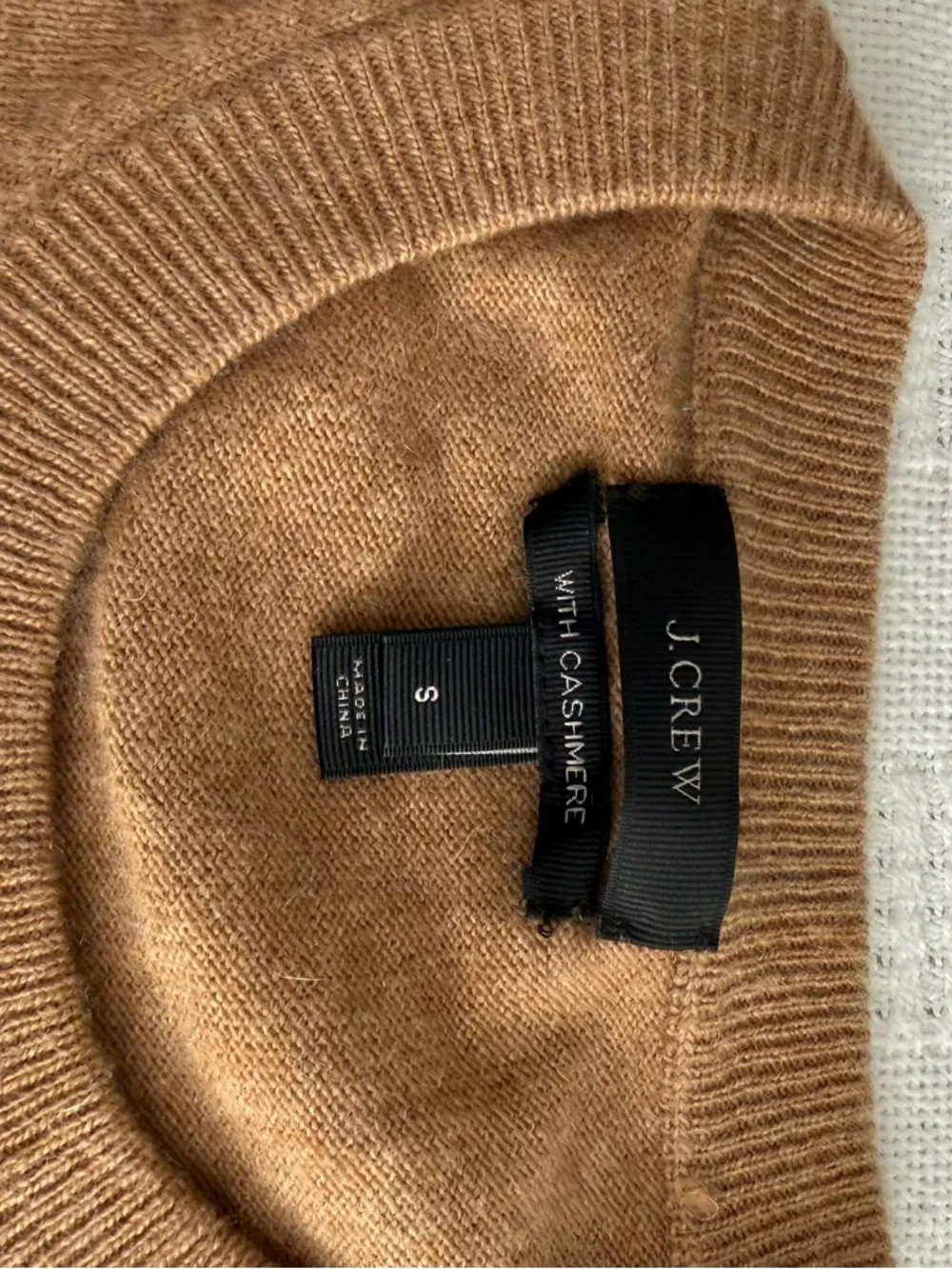 J. Crew Camel Cashmere-Blend Crewneck Sweater